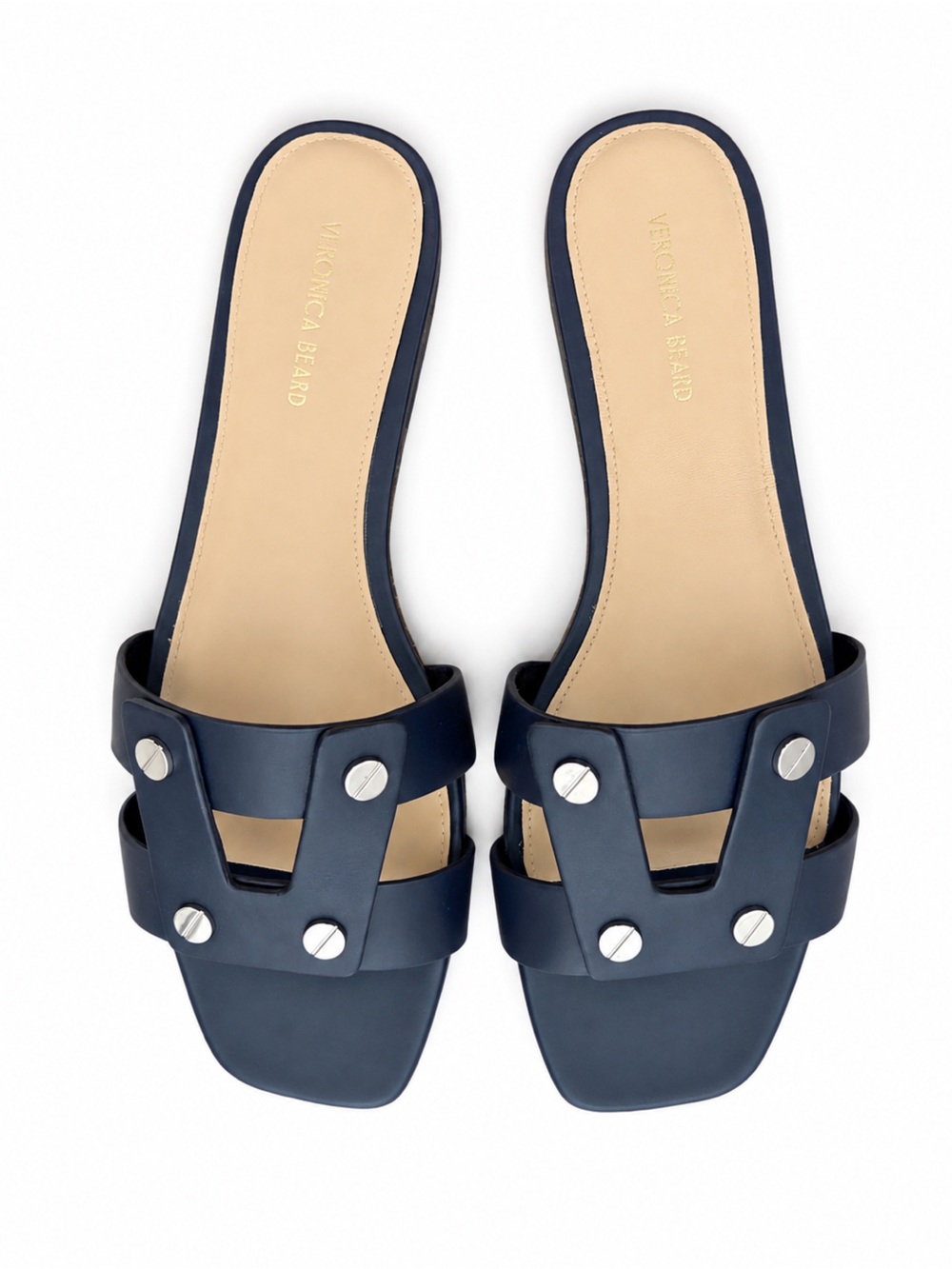 Veronica Beard Navy Via Slides - Brand New